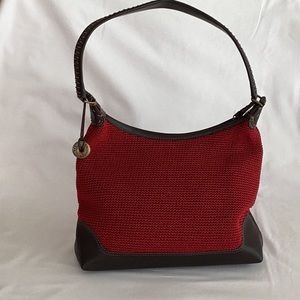 The SAK red crocheted shoulder or handbag.  Excellent condition!